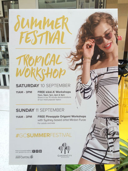 Summer Festival poster – Pineapple origami workshop