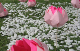 Origami lotus at Nan Tein Temple in Woolonggong