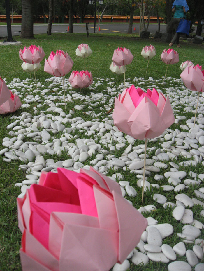 Origami lotus at Nan Tein Temple in Woolonggong