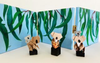 Origami Koala with Gum Leaves